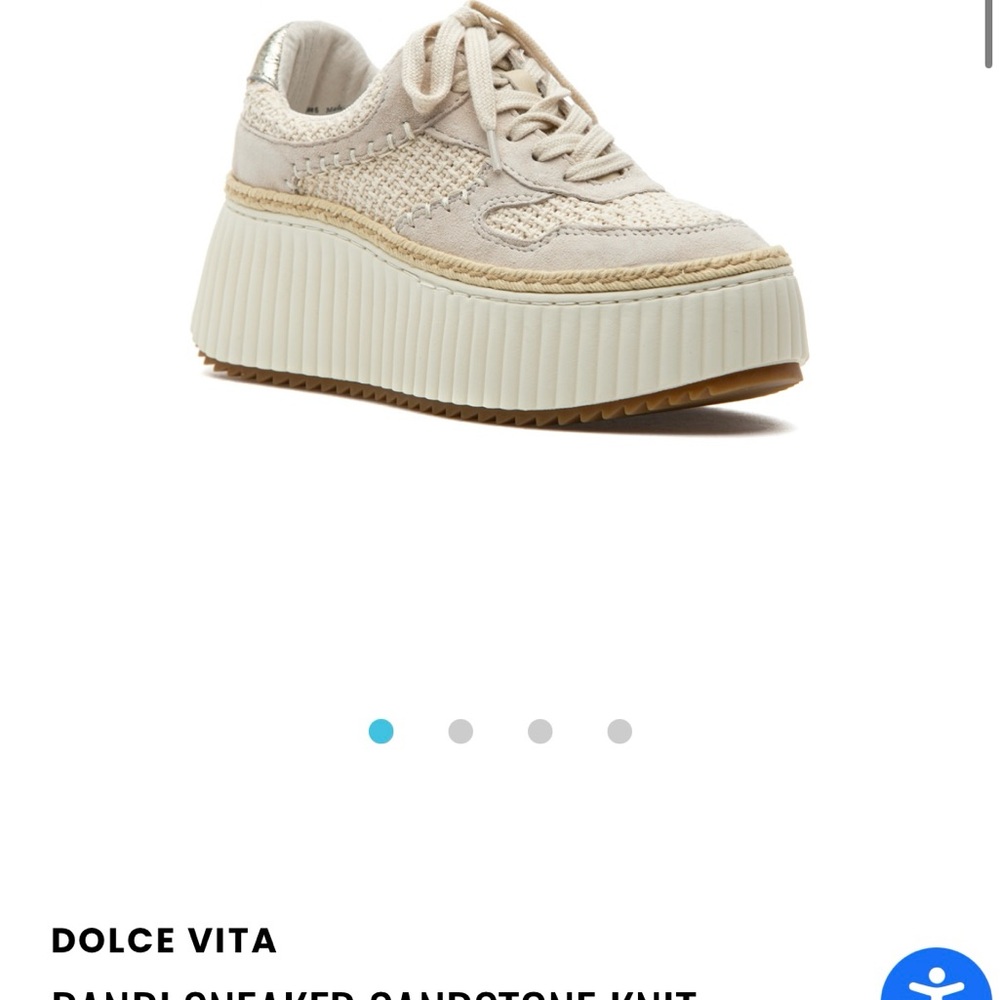 Dolce Vita Cream Knit Platform Sneakers